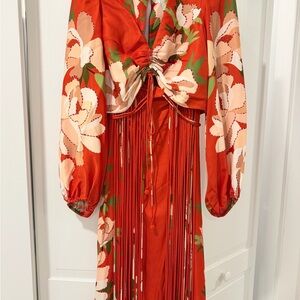 FARM Rio Red Floral Dress